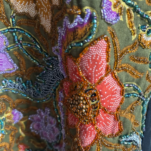 Vintage Y2K Hand Beaded Women’s Floral Vest Small Button Front Fairy Western - Picture 6 of 14